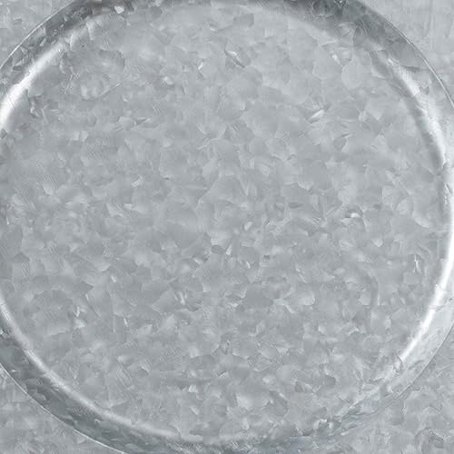 Miniatura 4 de SARO LIFESTYLE Platos de carga galvanizados pulidos (juego de 4)  Cargadores de metal rústico para comedor, eventos y decoración de mesa, 13