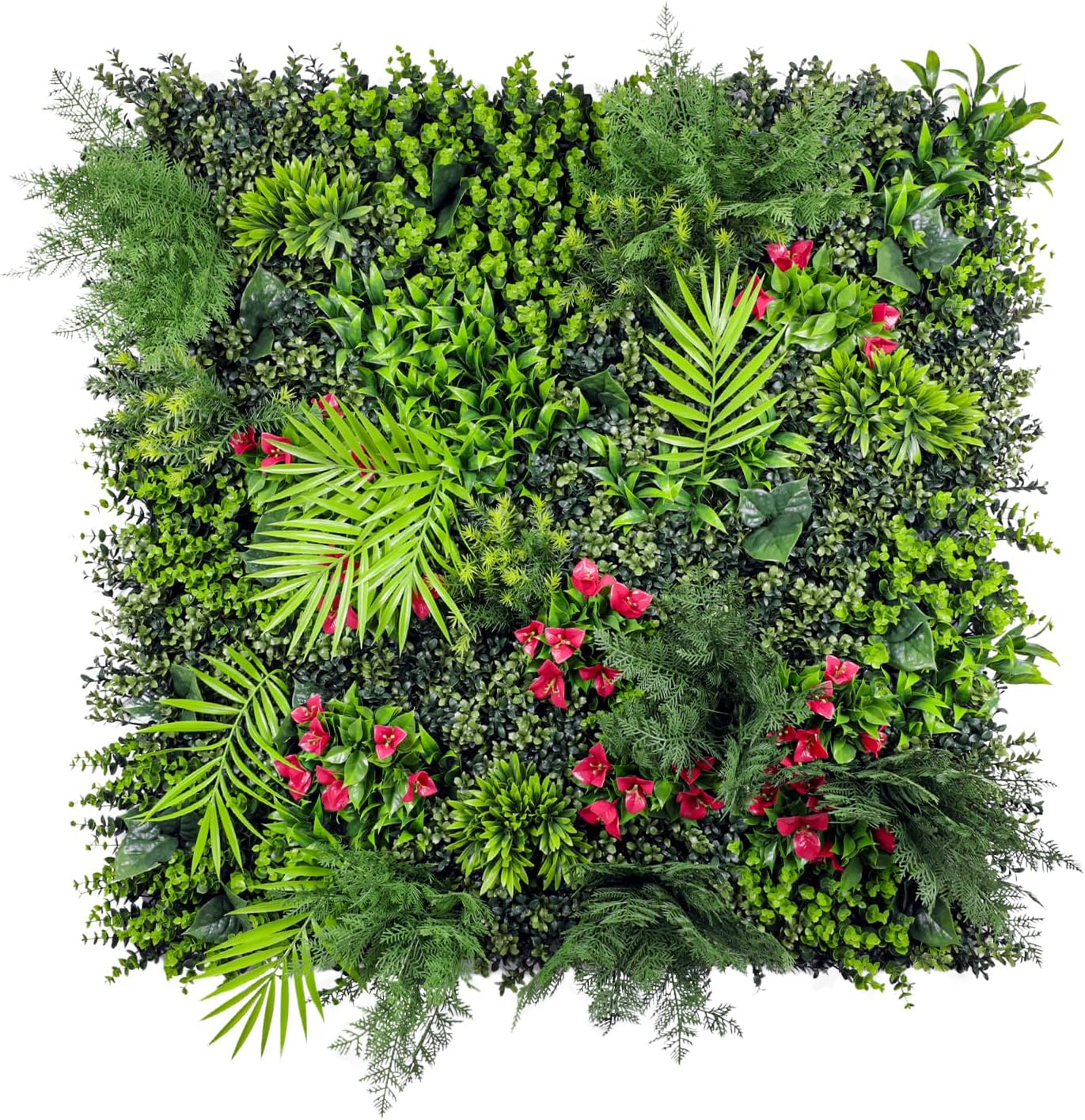 Patio 1PC-20"x20"Artificial Greenery Wall Panel, 3D Mixed Faux Boxwood Grass Panels Backdrop, Fake Plants Décor for Privacy Hedge Wall, Ivy Screens for Indoor Outdoor