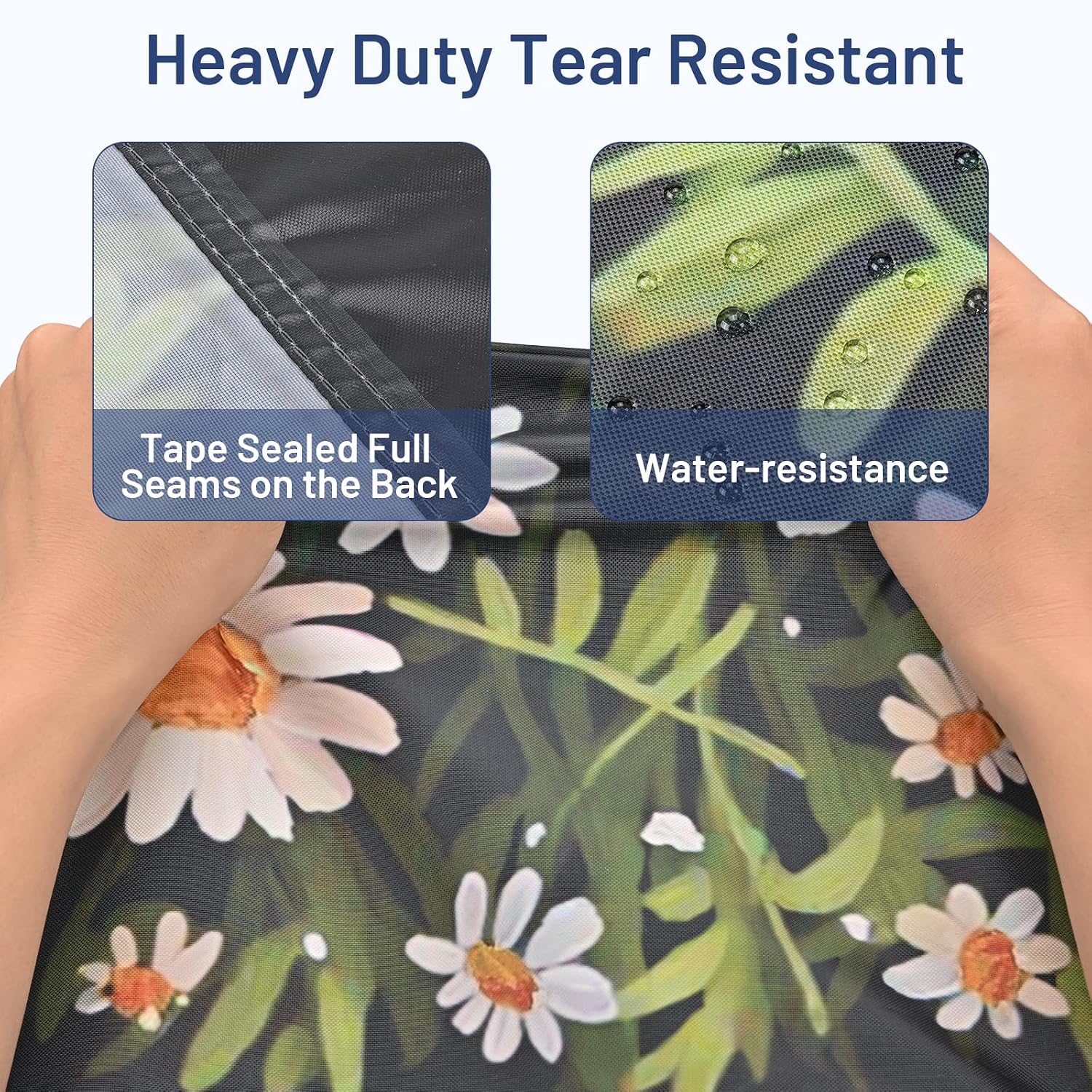 Patio Furniture Covers, Gorpche Outdoor Furniture Covers Waterproof, Tear-Resistant Patio Table and Chair Set Cover with Upgraded Fastener Windproof Buckle Straps, Heavy Duty, 90"L× 62"W×28"H, Floral