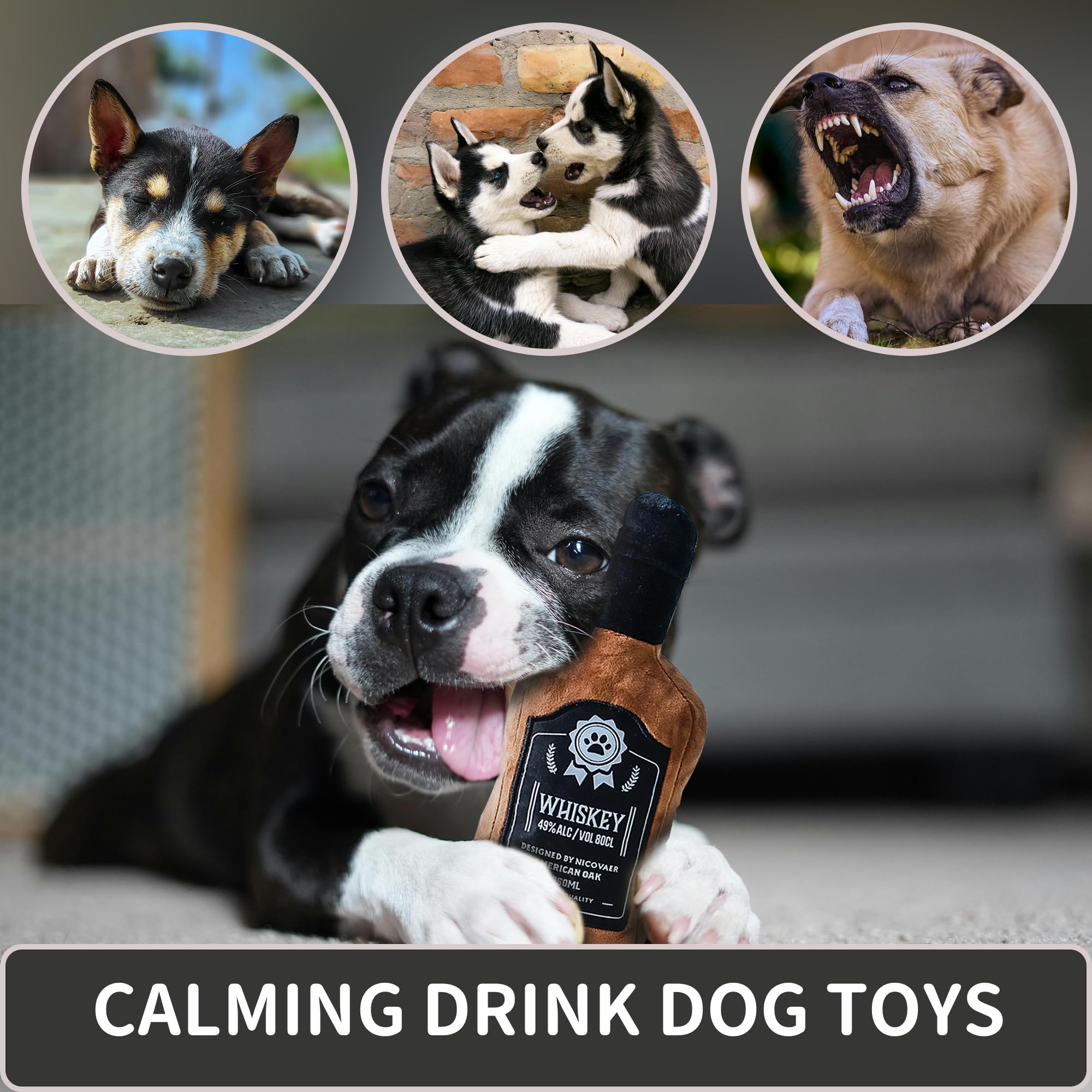 Hundespielzeug aus Plüsch, Quietscher, lustig, niedlich, Kralle, 26,9 cm, Braun, 1 Packung mit Rinde, Spielzeug, Whisky, Hundespielzeug, Welpen, Hundegeschenke für Hundegeburtstag