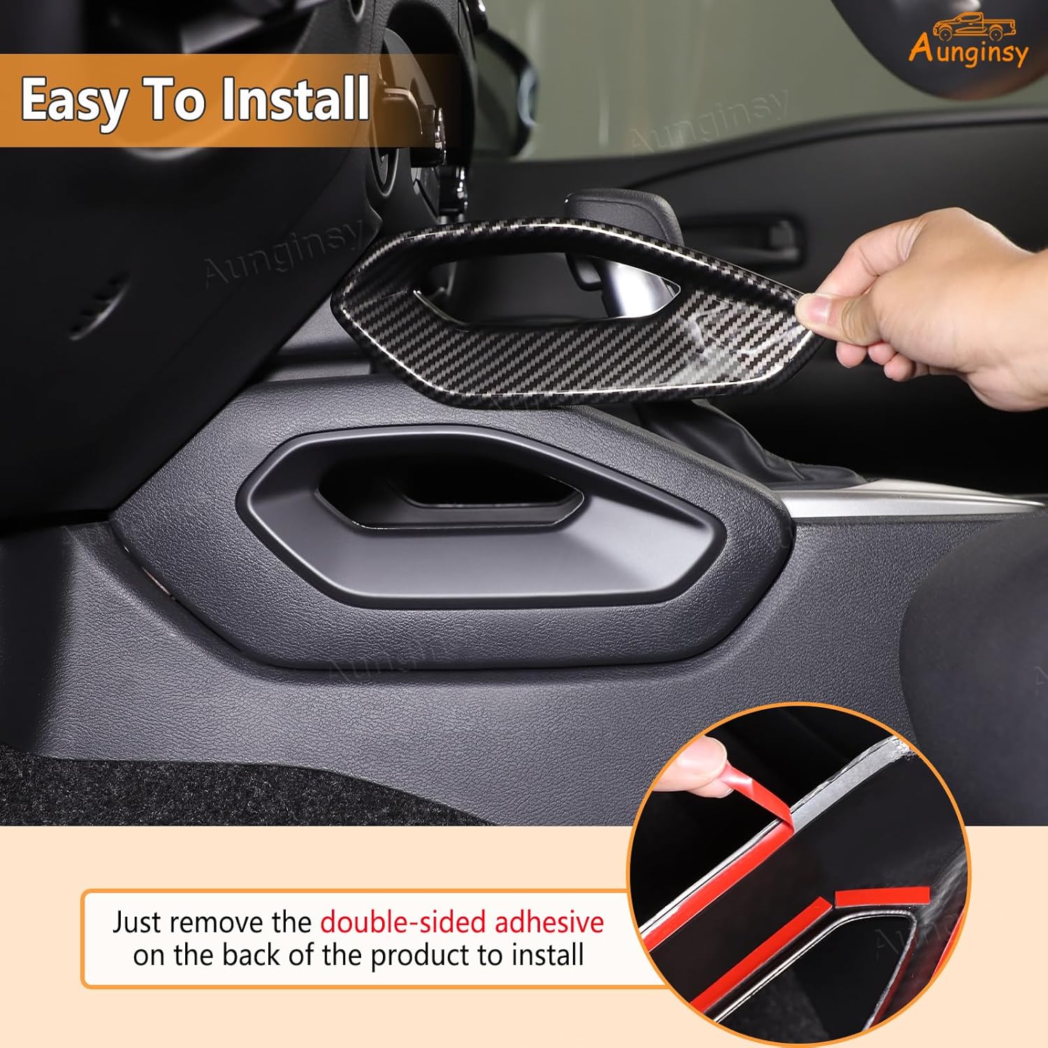 Car Center Console Gear Shift Grab Handle Side Panel Trim Frame Compatible with Nissan Frontier 2022-2025 Central Control Front Armrest Gear Shifter Box Side Panel Decorative Cover ABS Accessories