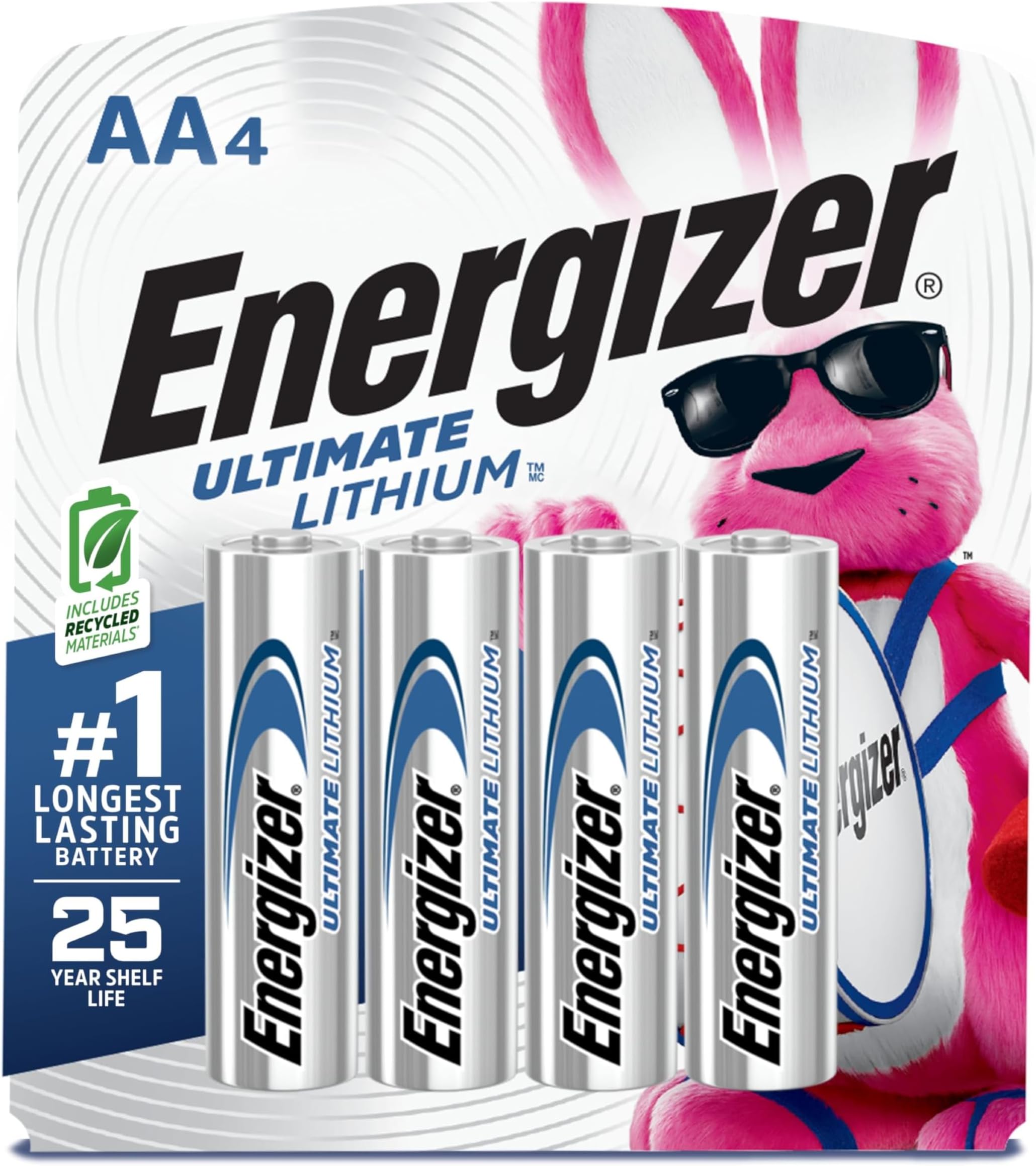 Energizer Ultimate Lithium AA Batteries, 4 Pack