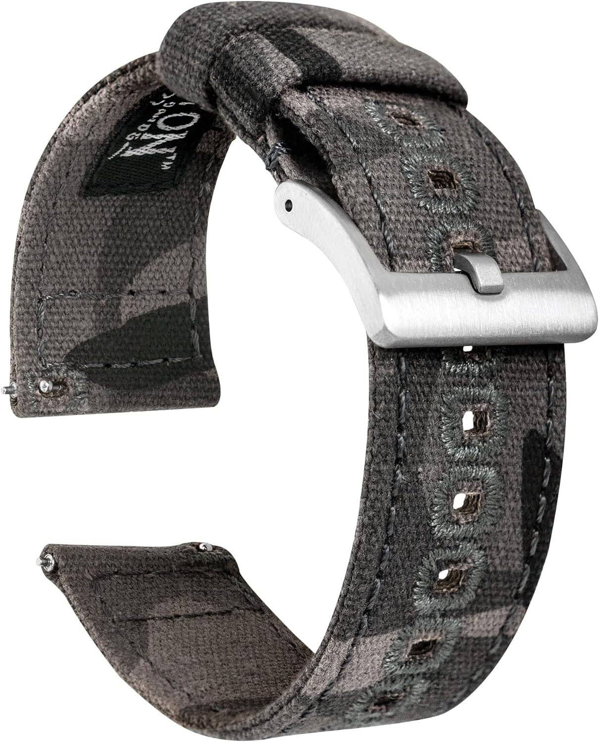BARTON Camouflage Canvas Quick Release Watch Band Straps - Choose Color & Width - 18mm, 19mm, 20mm, 21mm, 22mm, 23mm, or 24mm