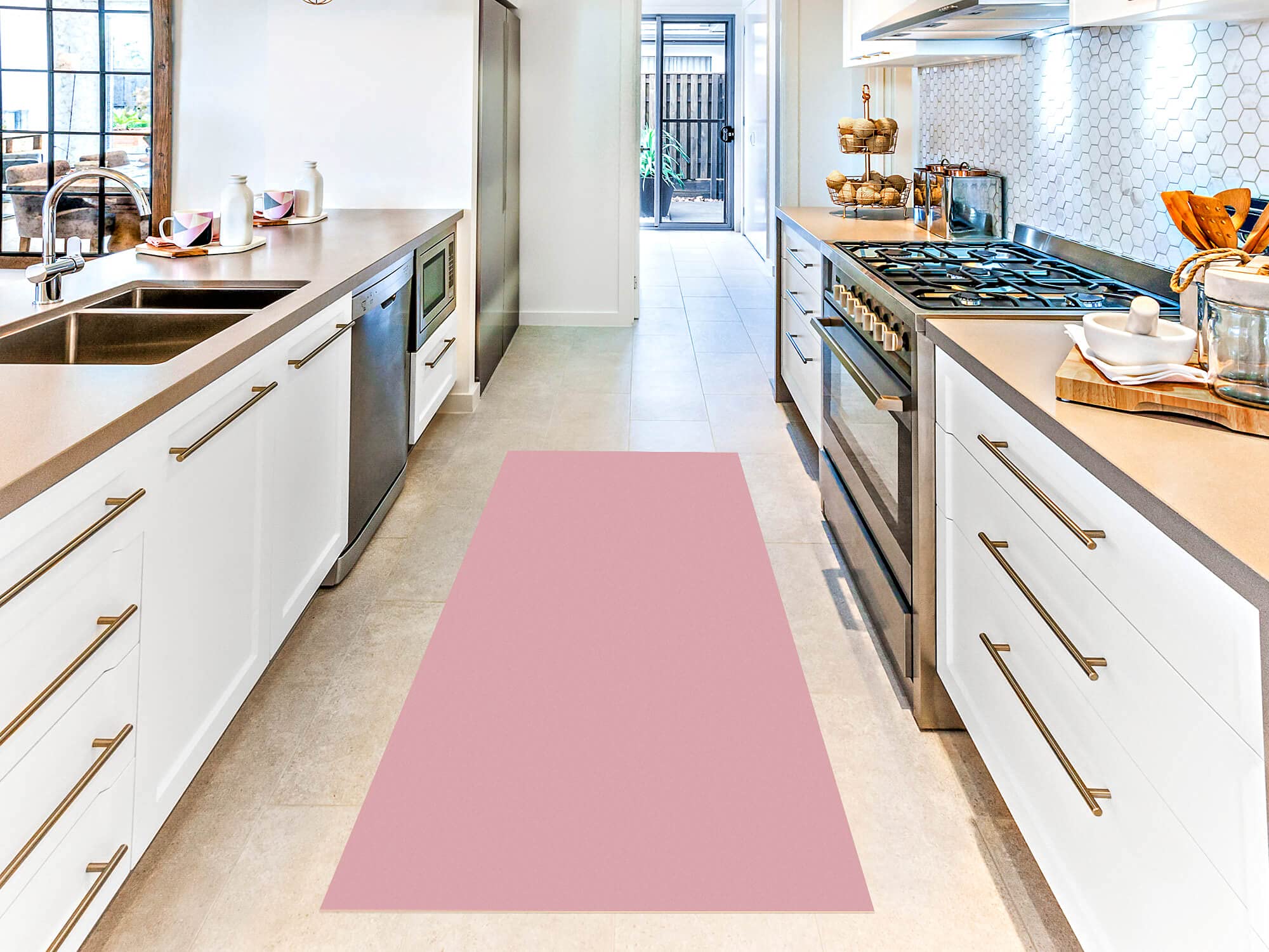 Oedim Alfombra Color Liso Rosa Habitaciones, Moqueta PVC, Suelo vinílico, Decoración del Hogar, Suelo de Protección
