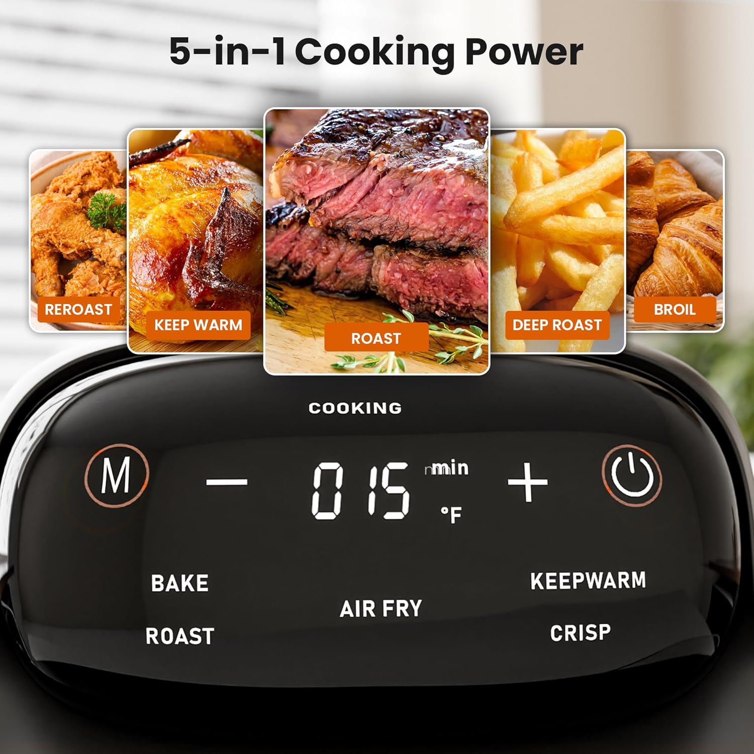 Kismile Upgraded 5-in-1 Glass Air Fryer, Portable Airfry with Dual Glass Bowl Design(4.7 QT & 2.6QT), Adjustable Temp &Time, Freezer & Dishwasher Safe, Bake, Roast, Air Fryer, Keep Warm, Crisp
