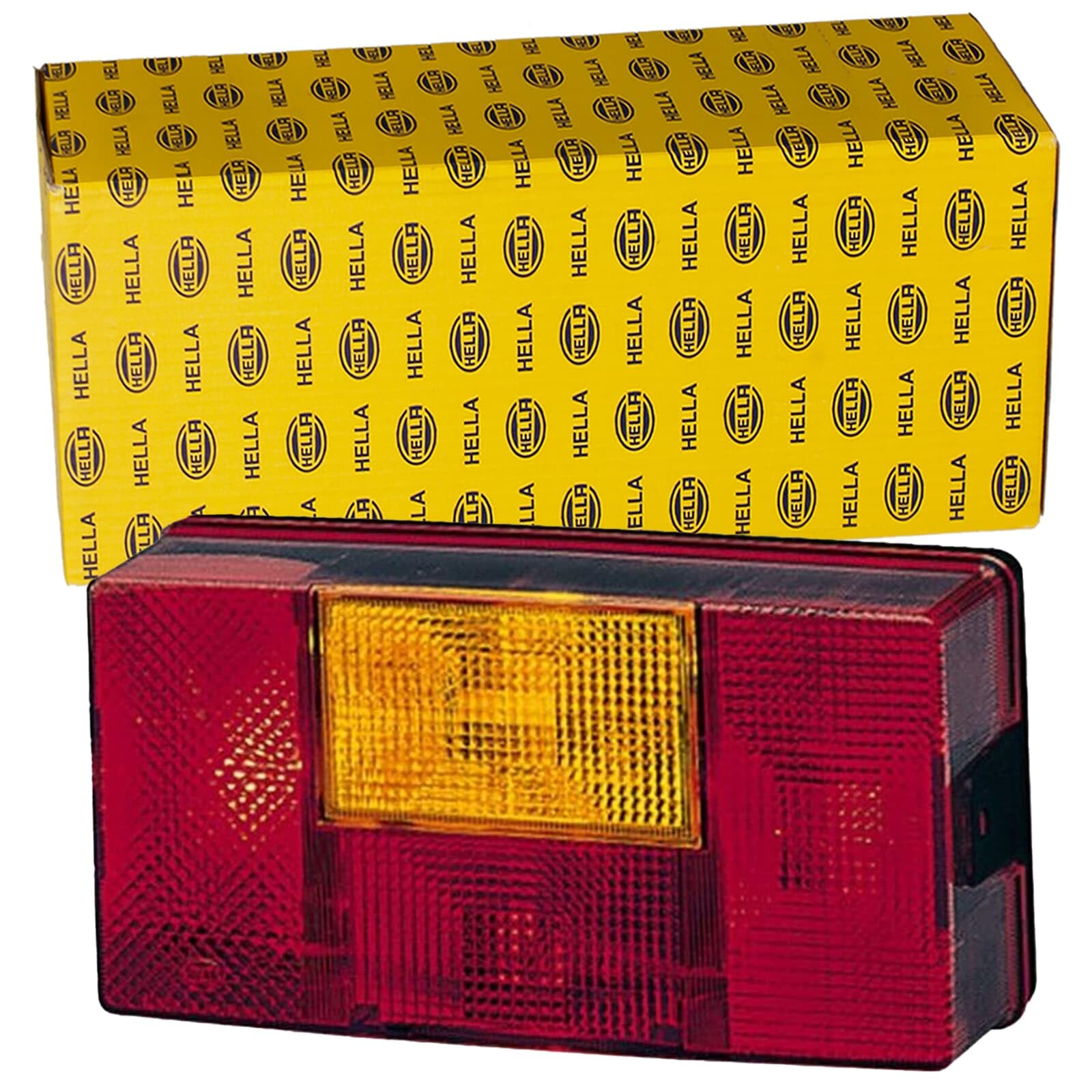 HELLA 2SE 006 040-011 Rearlight - Bulb - 12/24V - mounting - Lens Colour: Red/Yellow - Plug: Blade Terminal - left - Quantity: 1