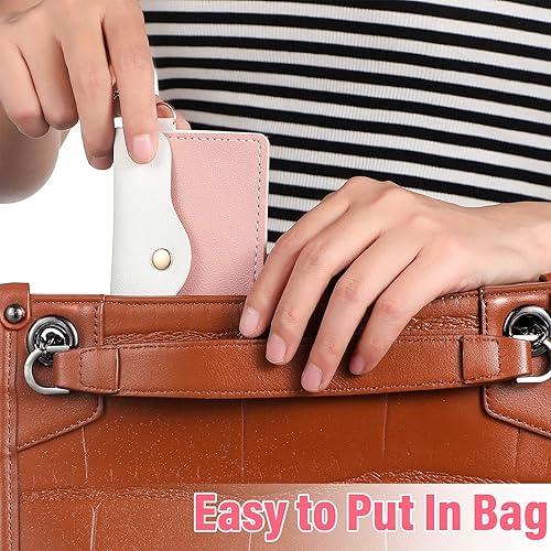 Miniatura 5 de Paquete de 2 pastilleros anticonceptivos paquete de 2 pastilleros de piel sintética de 433 x 3 pulgadas pastillero anticonceptivo con llavero para