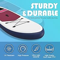 Vista 5 de Bifanuo Tabla de Paddle Inflable con Accesorios SUP y Mochila. Tablas de Paddle para Adultos. Cubierta Antideslizante, Postura Ancha, Aleta