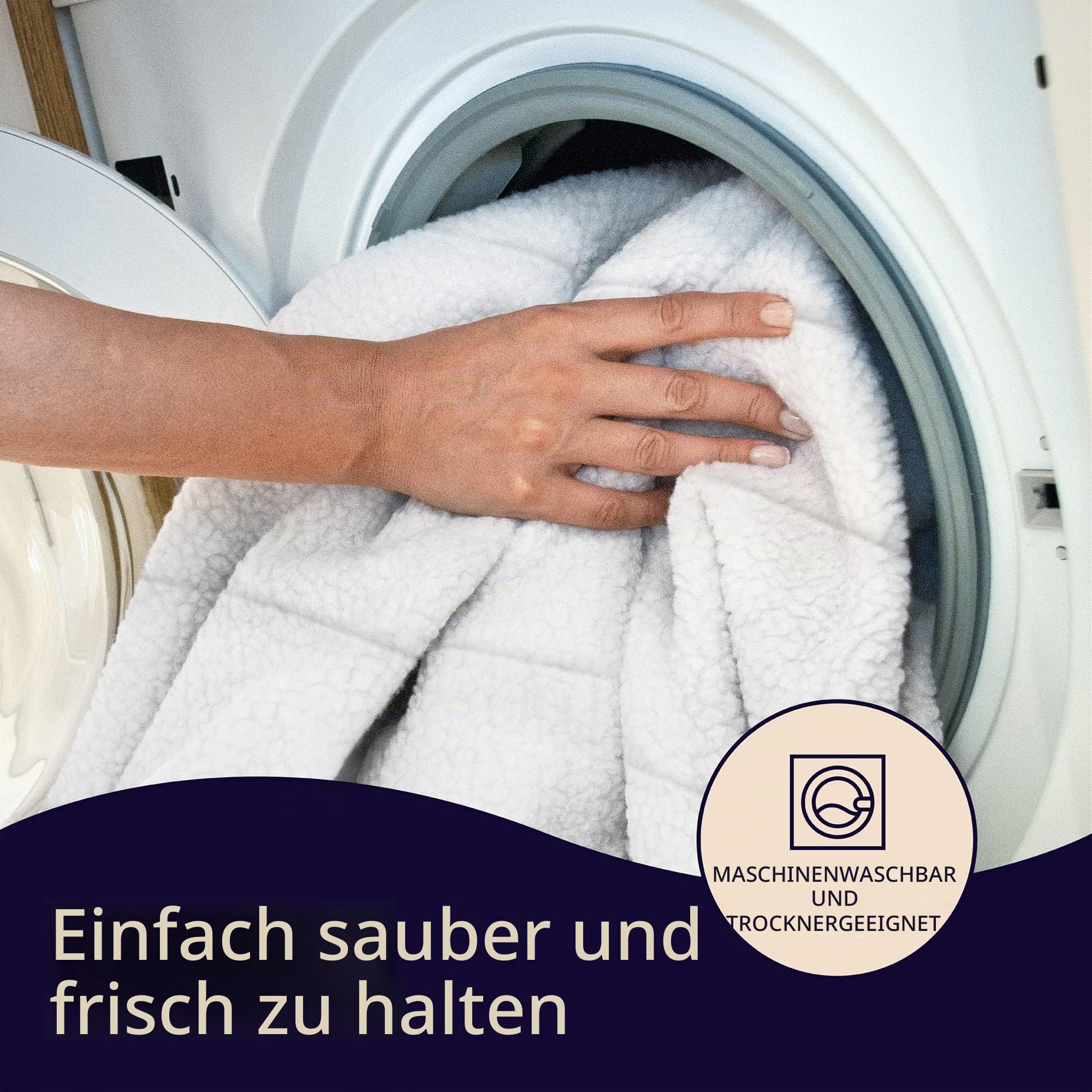 Dreamland Hunker Down Scandi Sherpa elektrische Unterdecke für Doppelbetten (Intelliheat Plus Fast Heat, maschinenwaschbar, 190 x 137 cm, 1 abnehmbare Steuerung, 6 Temperaturen und automatischer