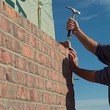 ESTWING Bricklayer's/Mason's Hammer - 16 oz USA Made Masonry Tool with Forged Steel Construction & Shock Reduction Grip - E3-16BLC