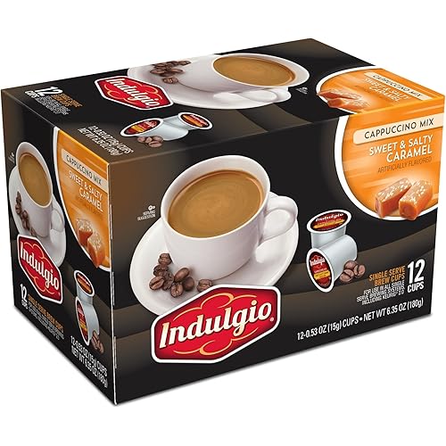Indulgio Cappuccino, Sweet & Salty Caramel, 12-Count Single Serve Cup