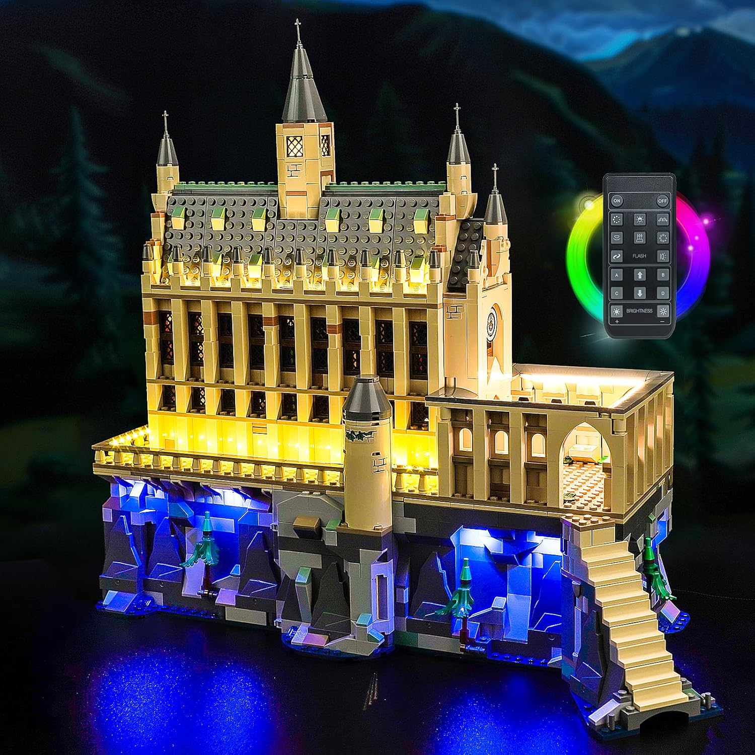 LED Lighting Compatible with Lego Hogwarts Castle: The Great Hall 76435, Light Kit Compatible with Lego 76435, Giving Light to Model, NOT Included The Model Set(Version with RC)