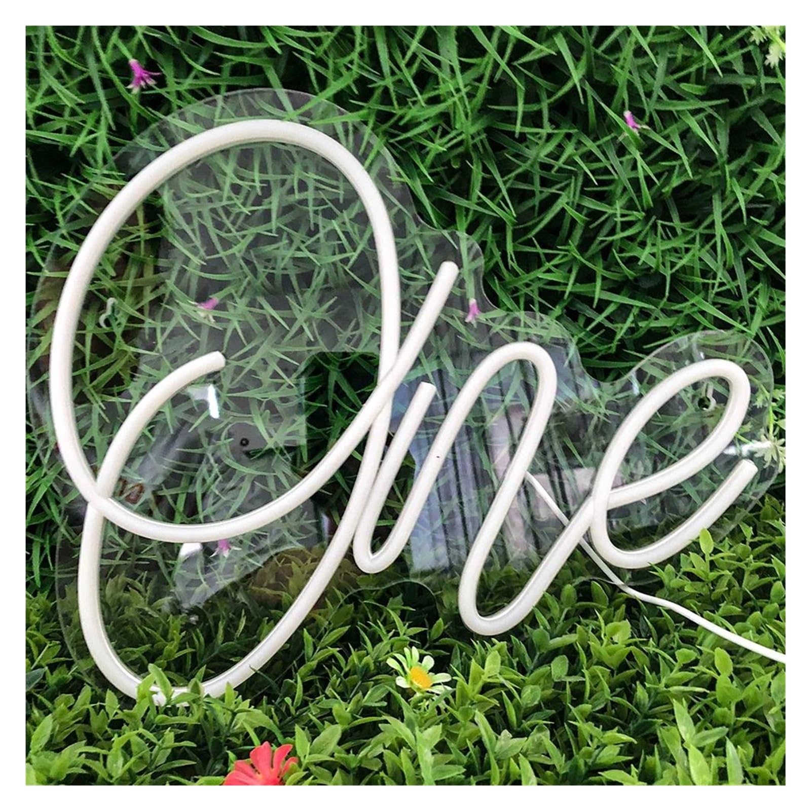 Luz de Diseño de Digital One Luz LED De Neón Para Habitación, Boda, Matrimonio, Festival, Hogar, Fiesta De Cumpleaños, Decoración De Pared, Lámpara Alimentada Por USB, 35cmx25cm(Blanco)