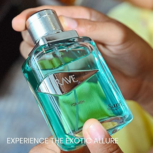 Miniatura 2 de Sapil Rave Eau De Toilette Men 3.4 fl oz - Dubai Toilette de larga duración, aroma aromático fresco y picante para uso diario, baño árabe con notas