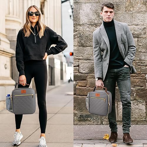 Miniatura 2 de Genteen Lonchera reutilizable para hombres, mujeres, niños y adultos, lonchera aislada impermeable, hielera pequeña con bolsillos laterales para el