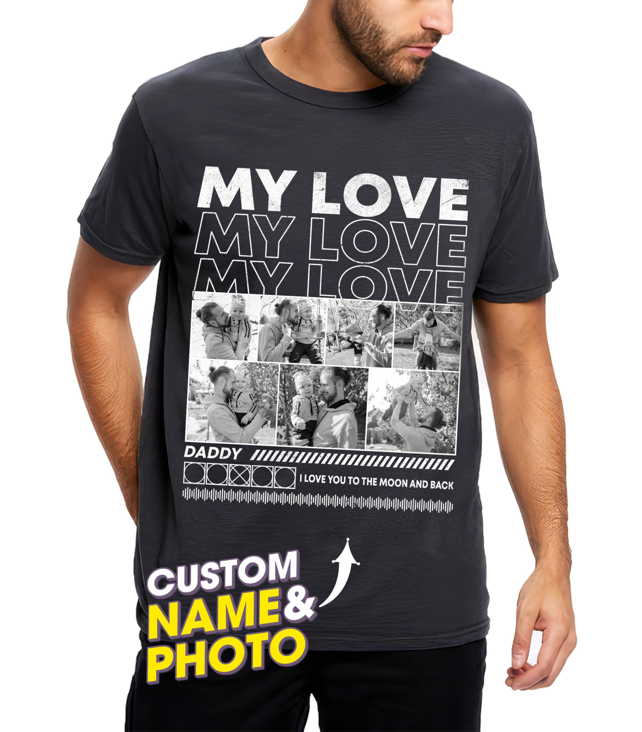 Mit & Mia Custom Shirt for Dad Custom Shirt with Photos Fathers Day Christmas Shirt Custom Bootleg Rap Tee Vintage Shirt
