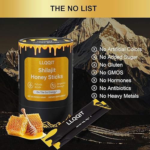 Miniatura 4 de Pure of Himalayan of Shilajit de palitos de miel con orgánico y azafrán, más de 85 minerales traza, 75% más de ácido fúlvico, 30 unidades