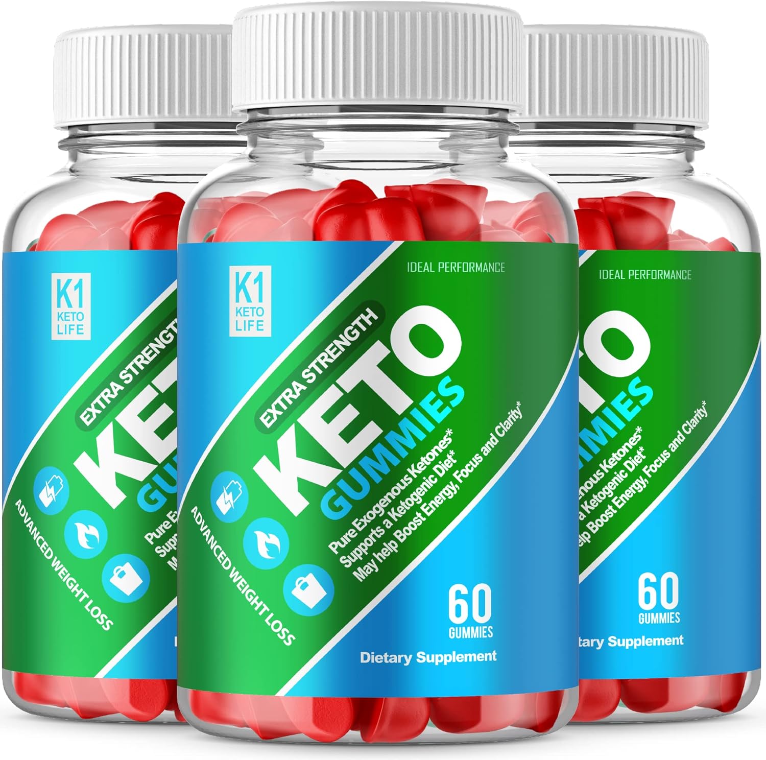 IDEAL PERFORMANCE (3 Pack) K1 Ketos Life Gummies K1 Ketos