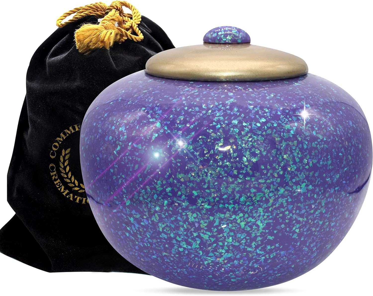 Black Majestic Radiance Cremation Urn for Ashes Adult Male - Personalized Urn for Ashes for Women Decorative Urns - Beautiful Handcrafted Urns for Human