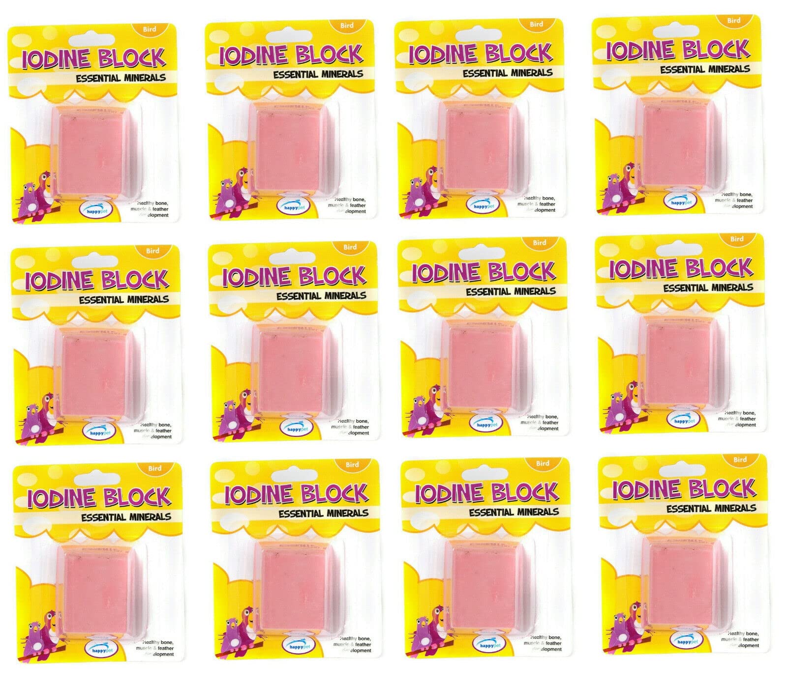 12 PACK IODINE BLOCK SMALL PARROT PARAKEET MINERAL BEAK TRIMMING BLOCK