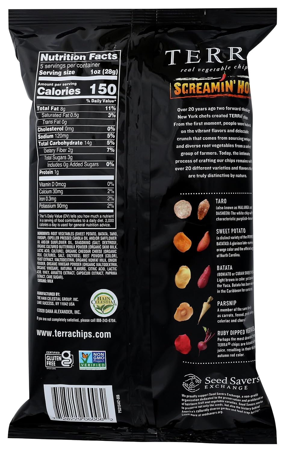 Terra Vegetable Chips Screamin' Hot oz, 5 Ounce