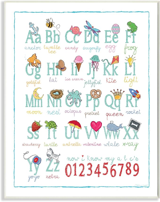 Stupell Home Décor ABCs 123s Song and Icons Oversized