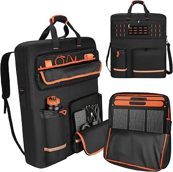 CROTIRAD Solar Panel Storage Bag Compatible with 2 Jackery SolarSaga 100W 100X 200W, Padded Travel Backpack Fits ZOUPW, Anker Solar Panel with Multiple Pockets, Black