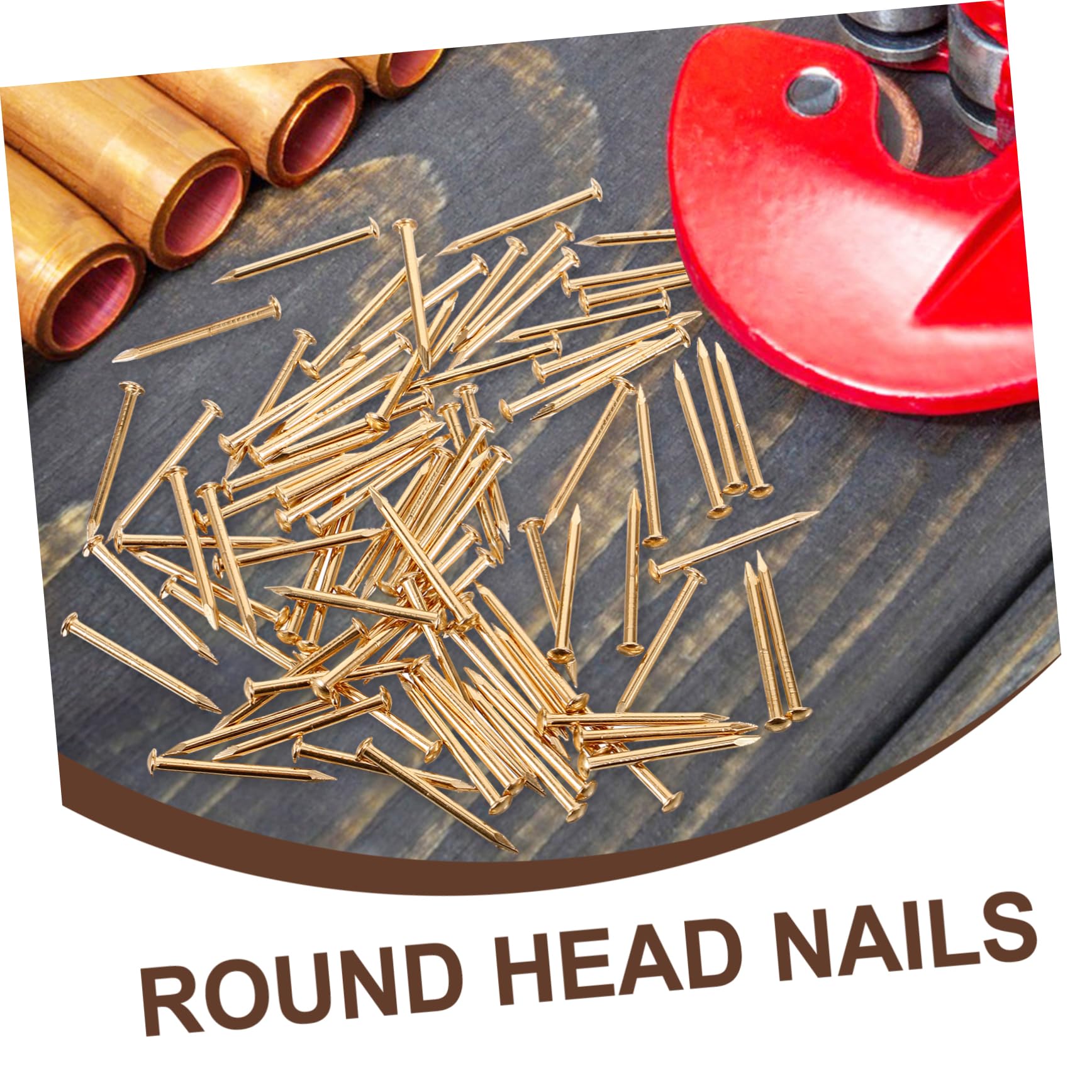 OSALADI 3sets Small Hinge Nails 18mm Brass Decorative Nails for Furniture Craft Projects 100pcs*3