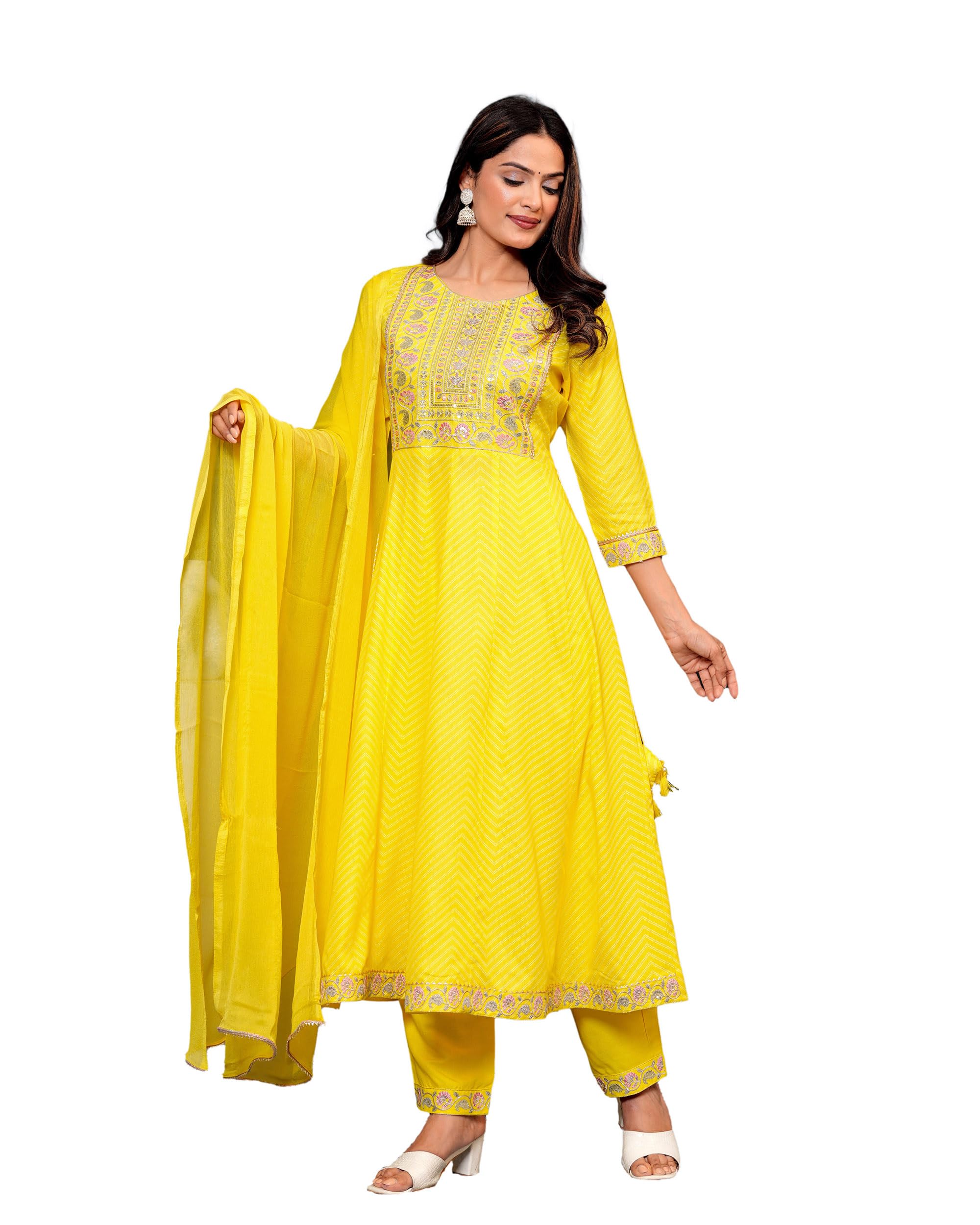 | Women's Rayon Kurta with Pant & Dupatta Set-image-27