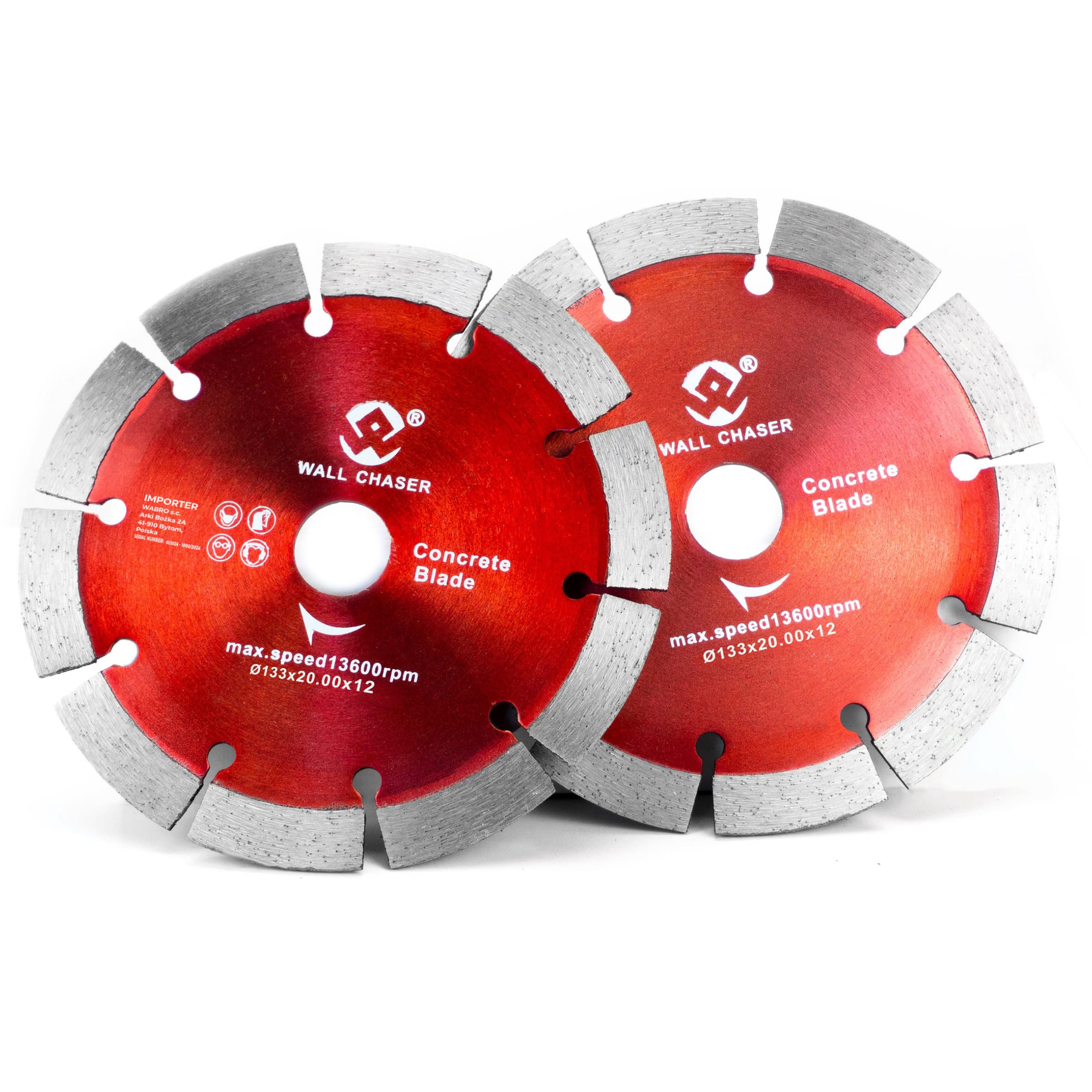 2x Disco Diamantato con Lame Flessibili per Scanalatrice 133 mm x 20 mm - Disco Diamantato per Pietra, Calcestruzzo - Disco Calcestruzzo per Scanalatrice WT1009 per Tagli a Umido e a Secco