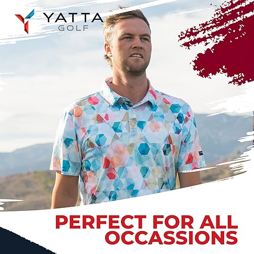 Miniatura 8 de YATTA GOLF - Mens Golf Shirt Moisture Wicking Quick-Dry Short Sleeve - Standout Performance Casual Polo Shirts for Men