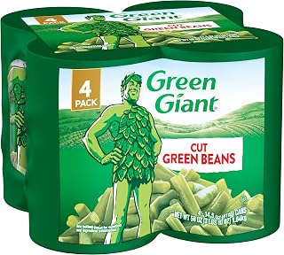 Green Giant Cut Green Beans, 14.5 oz Cans (Pack of 4) - Tender, Non-GMO, Fat-Free Canned Veggies Picked at Peak Freshness