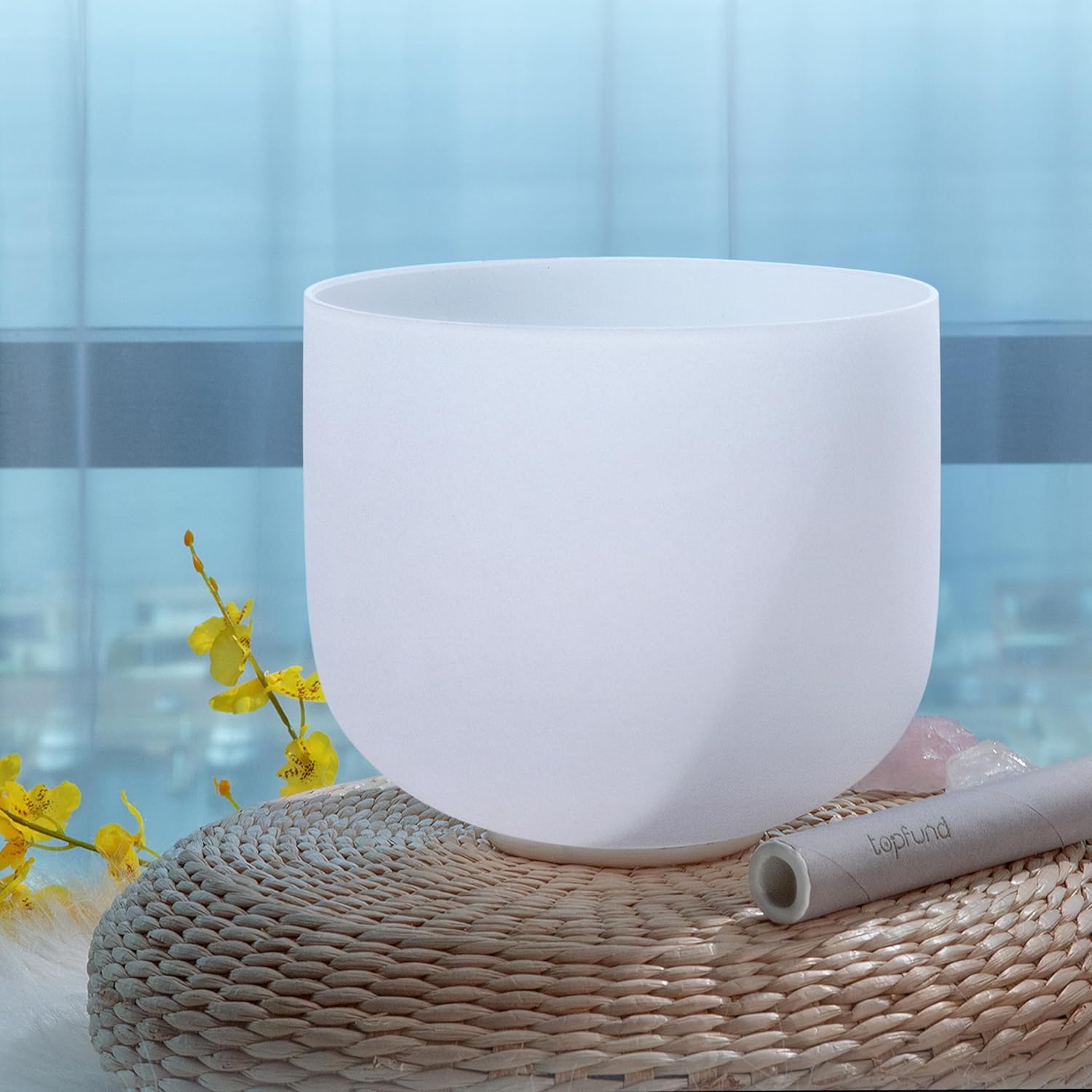 TOPFUND 7 inch C Note Crystal Singing Bowl