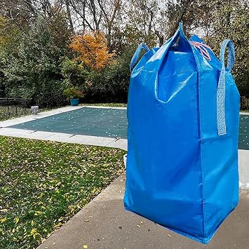 Blue Pool Cover Storage Bag with 2 Handles - 43.3'' X 37.4" Large Swimming Pool Safety Cover Storage Bag Heavy Duty Pool Storage Bag for Winter Pool Covers & Pool Safety Cover