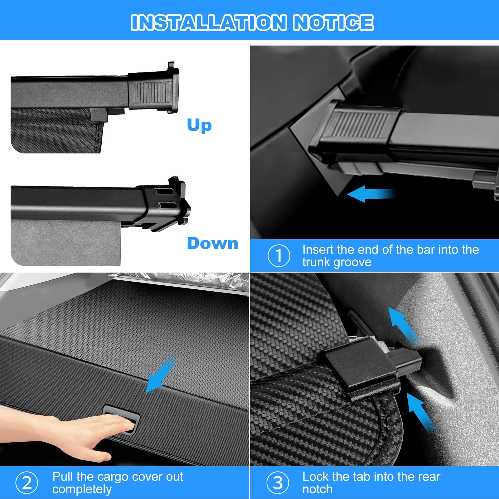 AUXKO Retractable Cargo Cover for Volvo XC60 2026-2018 Trunk Cargo Cover Luggage Security Shade Cover for 2026 2025 — view 6