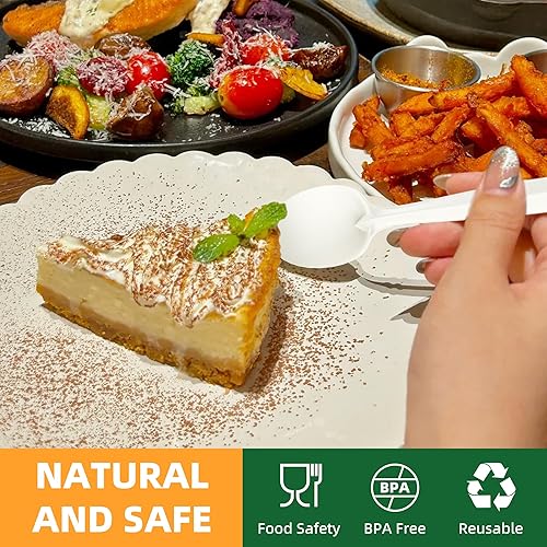 Miniatura 6 de FEHHTO Juego de cubiertos 100% compostables, 150 piezas (50 tenedores, 50 cucharas, 50 cuchillos) cucharas desechables, tenedores resistentes,