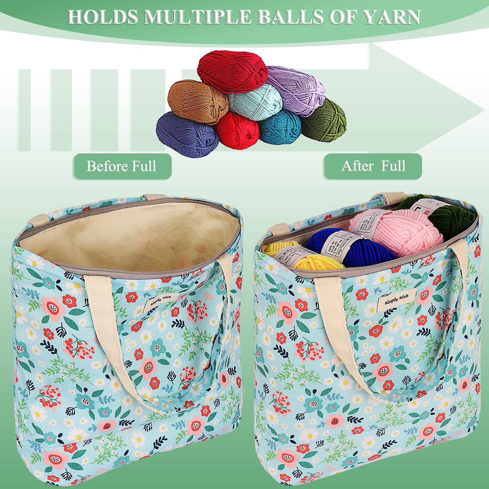 Crochet Bag Yarn Storage Organizer Aeelike Knitting Bag Small, Knitting ...