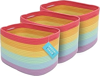 25 Small Kitchen Ideas That Make Tight Spaces Feel Bigger 86 OrganiHaus Set of 3 Rainbow Woven Storage Baskets for Shelves, Decorativ...