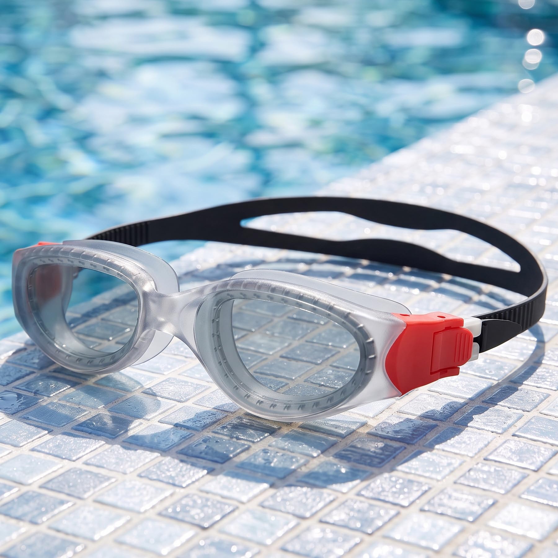 Occhialini da nuoto per adulti, trasparenti, anti appannamento, anti appannamento, UV, occhialini da piscina, per uomini e donne