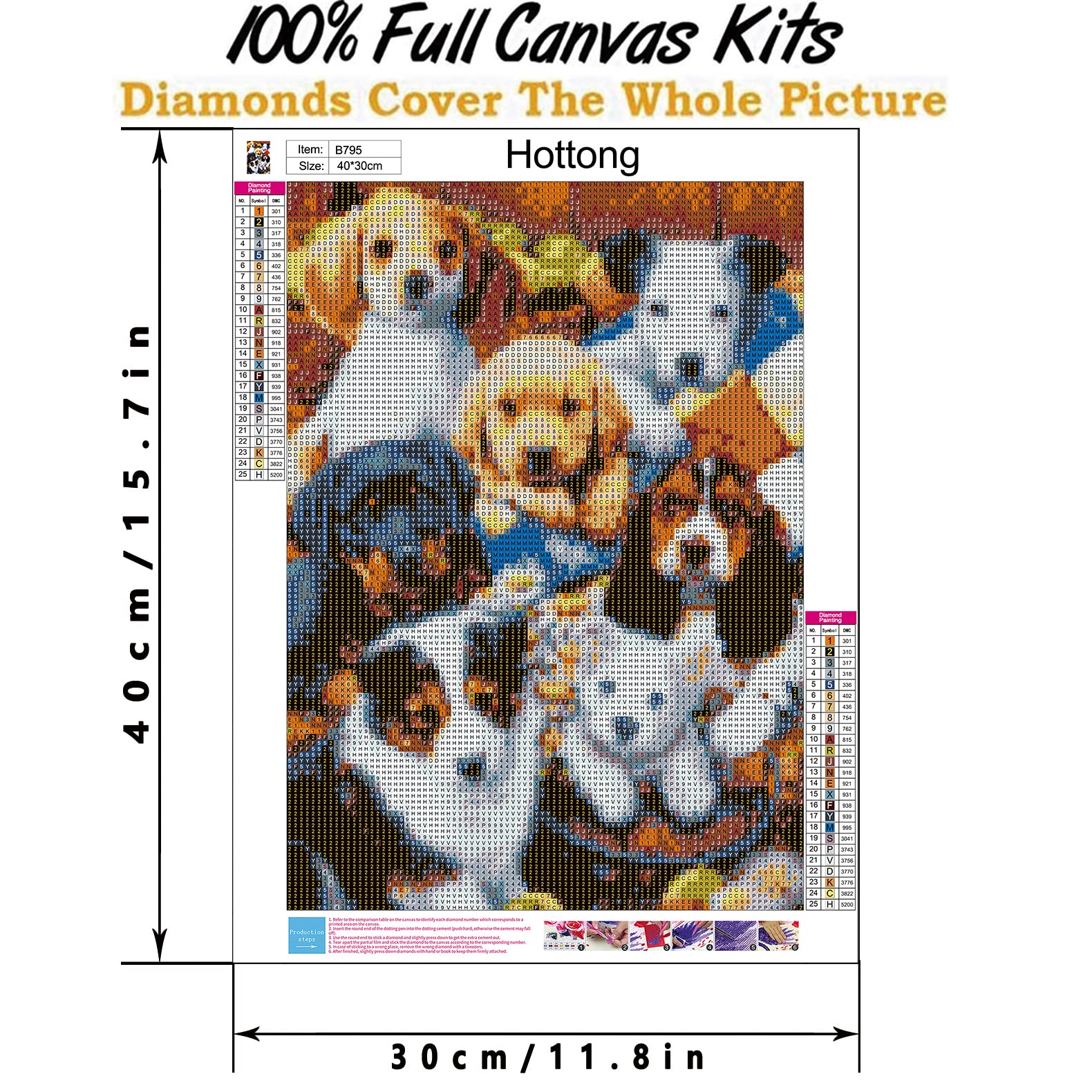 UNIQUORS Diamond Painting 5D – Kit Completo Animale Cane, 40x30 Cm, Con Tela HD E Strass Rotondi, Per Adulti E Bambini
