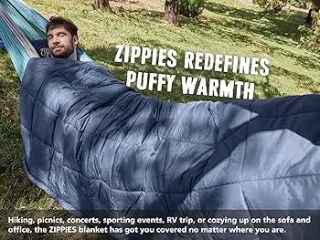 Amazon.com: ZIPPIES 3M Thinsulate Insulation Puffy Camping Blanket