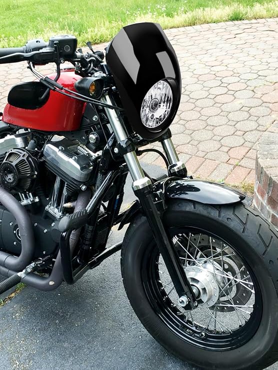 Motorcycle Front Fairing Headlight Front Cowl Glossy Black