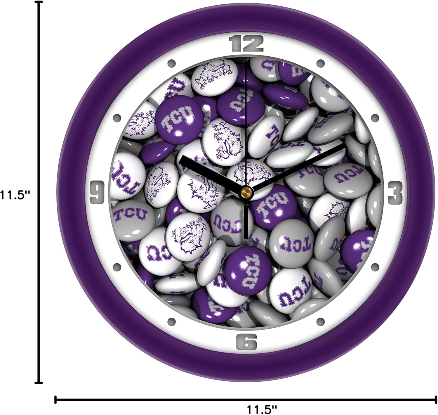 SunTime TCU Horned Frogs - Candy Art Team Wall Clock