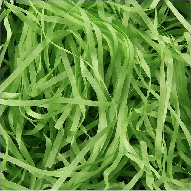 MAL Traders Green Shredded Tissue Paper is Ideal for Easter Basket Grass, Gift Box Filling and Hamper Stuffing(200 Grams)