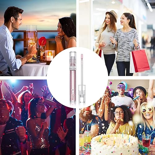 Miniatura 7 de Brillo de labios rosa hidratante Shimmer - Brillo de labios brillante hidratante - Brillo de agua brillante - Aceite de labios voluminoso - Brillo