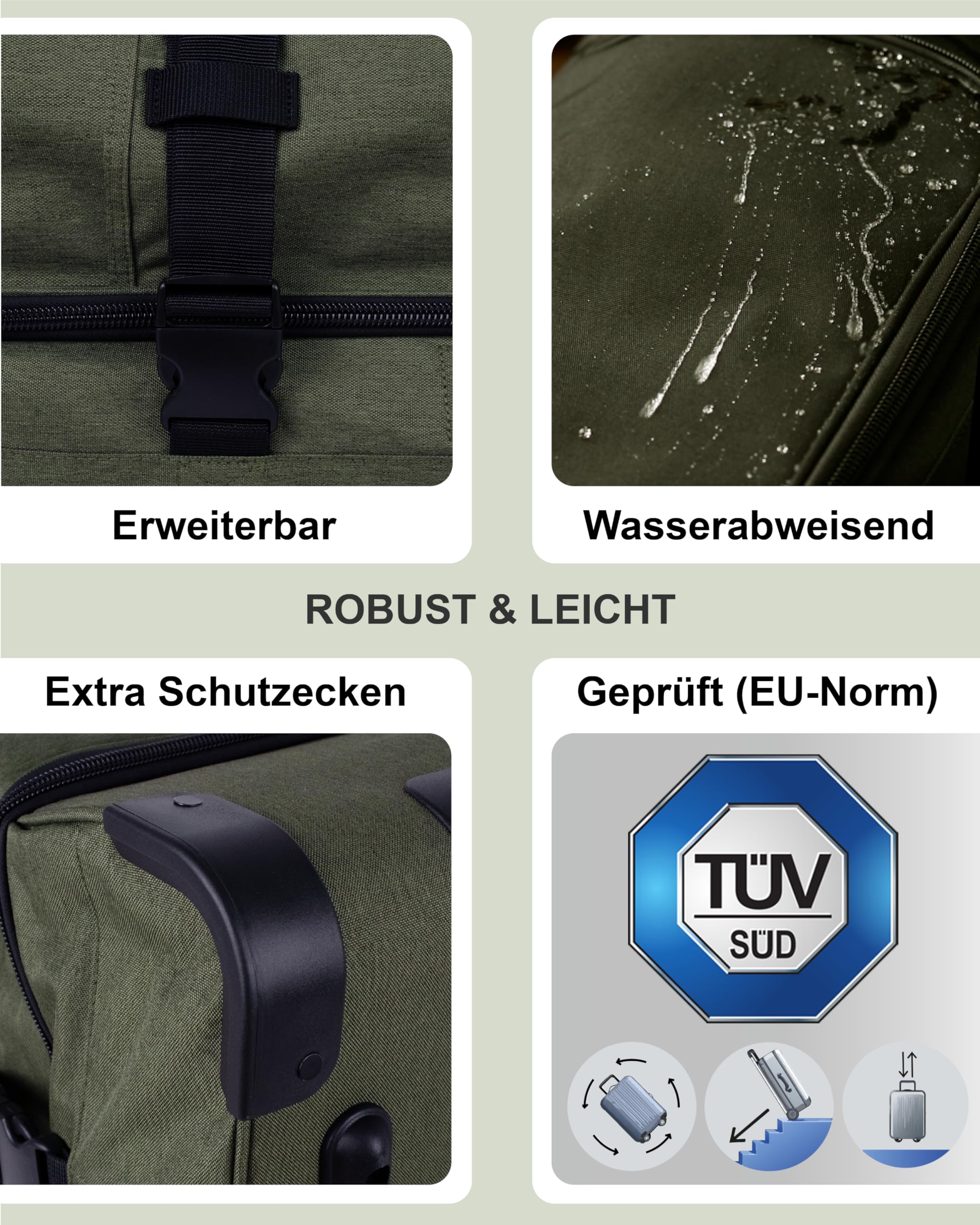 Große Reisetasche mit 2 Rollen Rollkoffer 80 cm Koffer Sporttasche Reise-Trolley