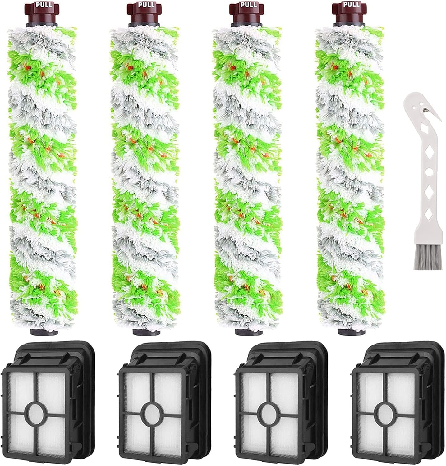 8 Pack Replacement Parts for Bissell CrossWave Pet Pro 2306A & CrossWave 1785 Series 3888A Vacuum Cleaner, 4 Pack 2460 Brush Rolls, 4 Pack 1866 Filters, Compare to Part 1613568&161-3568, 1608684