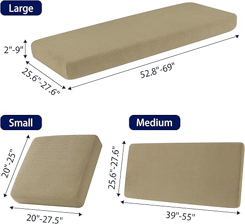 Miniatura 2 de Fundas de cojín para sofá, universal, resistente al desgaste, fundas de cojín elásticas para sofá, protector de cojín reversible, tamaño M, color