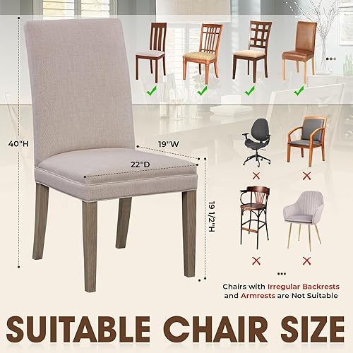 Miniatura 5 de Zipcase Paquete de 4 fundas transparentes de plástico para sillas de comedor, protectores de silla de PVC resistentes, 22 pulgadas de profundidad x