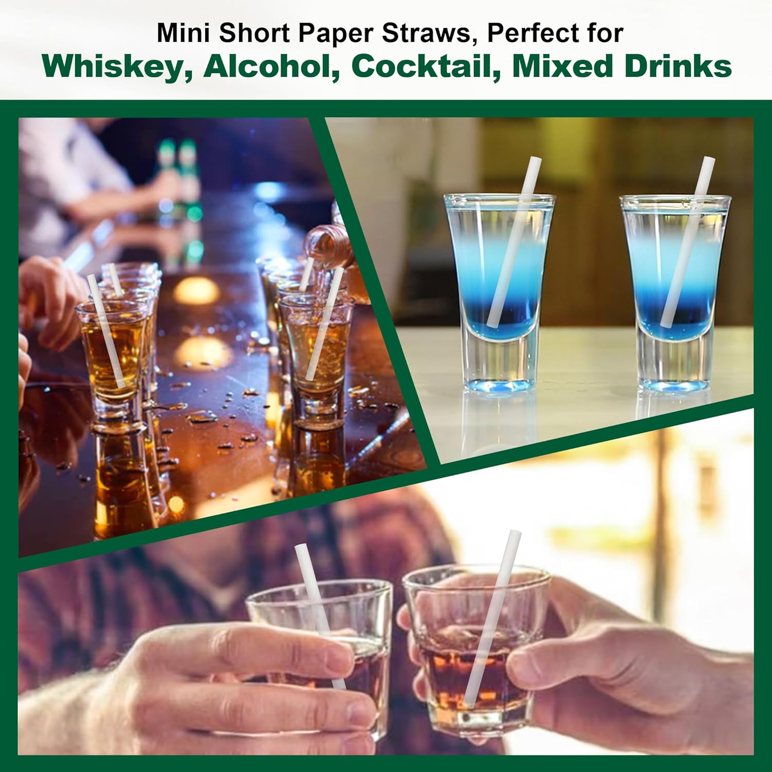 3'' Mini Paper Straws, Small Paper Sticks, Tasting Straws, Sample Straws, Stir Sticks, Fit for 1oz 2oz 3oz 4oz Portion Cups, DIY Crafts - 0.20"/5mm Dia. White, 500 Counts